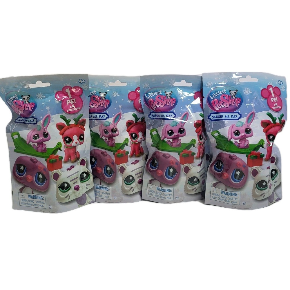 2025 Littlest Pet Shop G7 Sleigh All Day LPS FULL‎ SET of 4 New Sealed Bags